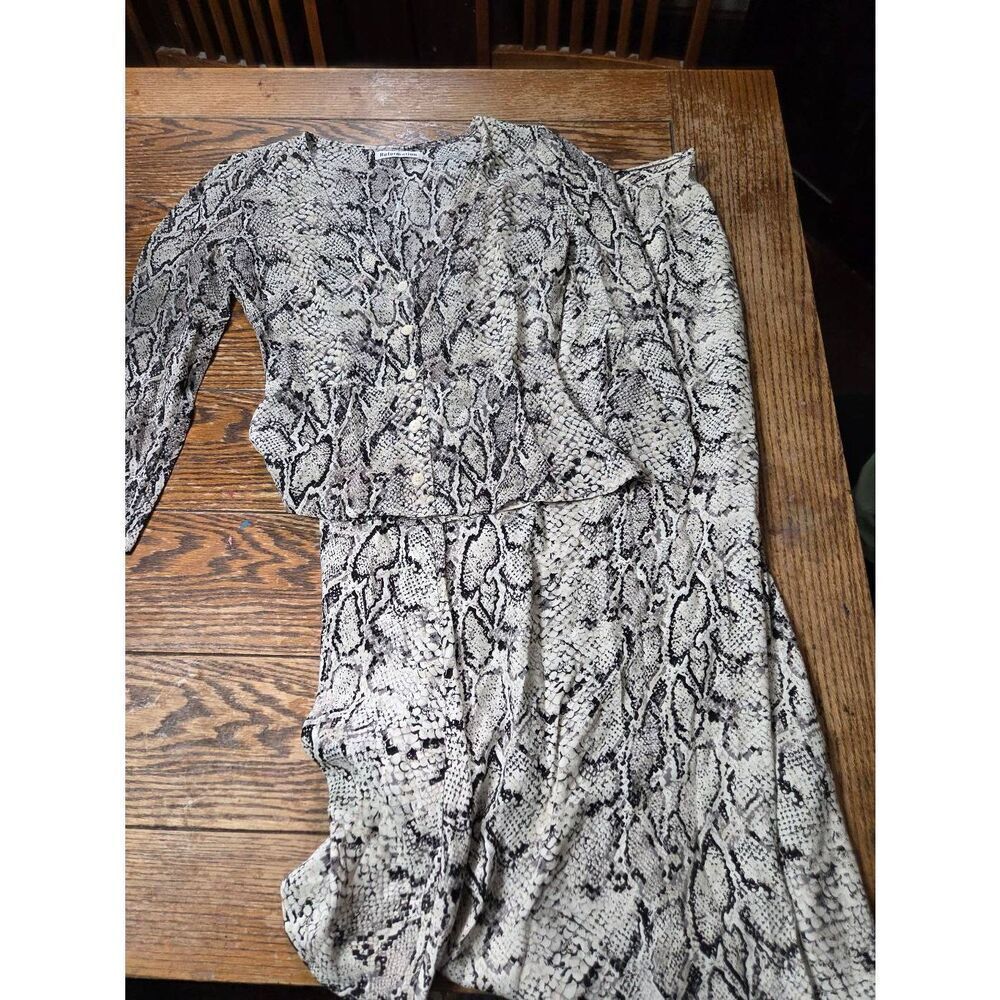 Reformation Jemma snake print shirt& Bea skirt set sz 2